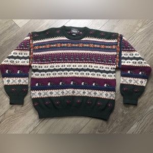 Vintage 90s Woolrich Hand Framed Wool Pullover Sweater Sheep Autumn Woman’s XL